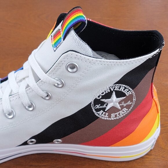 Converse Men's CTAS Hi Pride Canvas 167758C White/University Red/Multi NWB - Picture 11 of 12